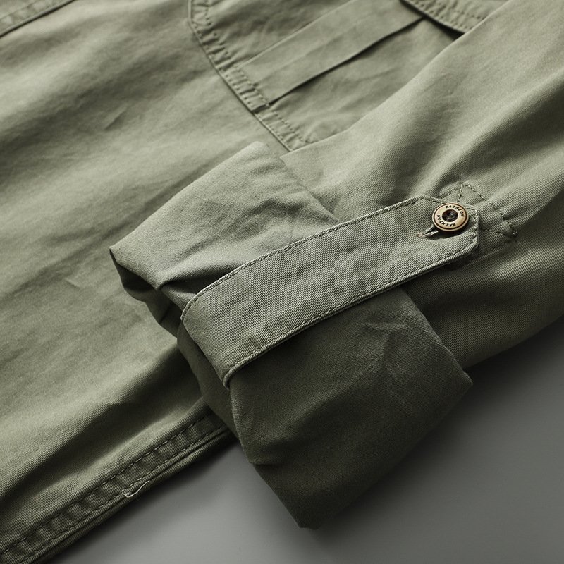Men's Long-sleeve Solid-color Loose-fit Shirt - Image 4