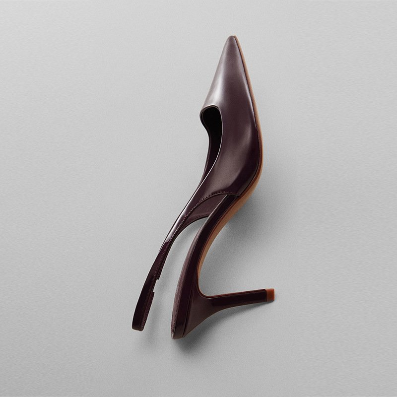 French Style Pointed Toe Mules Women Slingback High Heels - Elegant Stiletto Pumps For Autumn Office Wear - Image 3