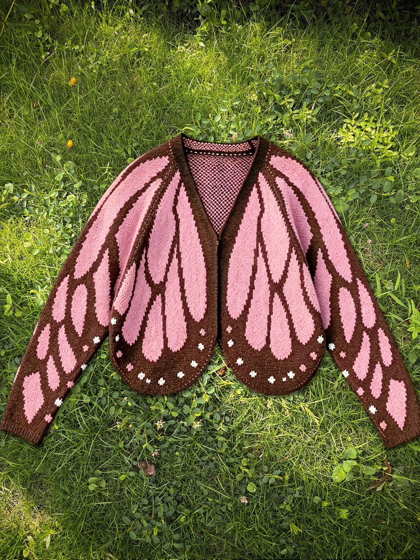 Women's Butterfly Knit Cardigan Sweater Autumn Winter Long Sleeve Open Front Knitted Outerwear Clothing - Image 3
