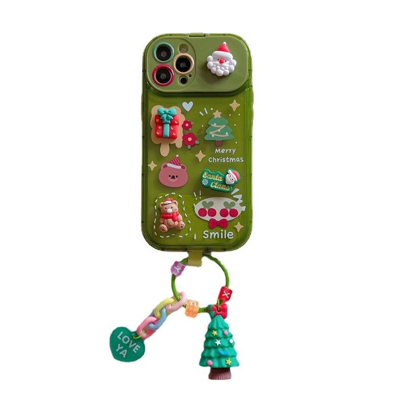 Xmas Santa Claus Cute Elk Hat Pendant Flip Christmas Phone Case For I Phone 15 14 13 12 11 Pro Max Pro Silicone Protection Cover - Image 7