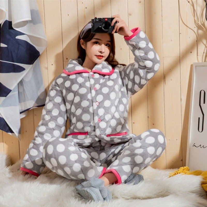 Women's Pajamas Winter Thickened Three Layers In Winter - Image 5