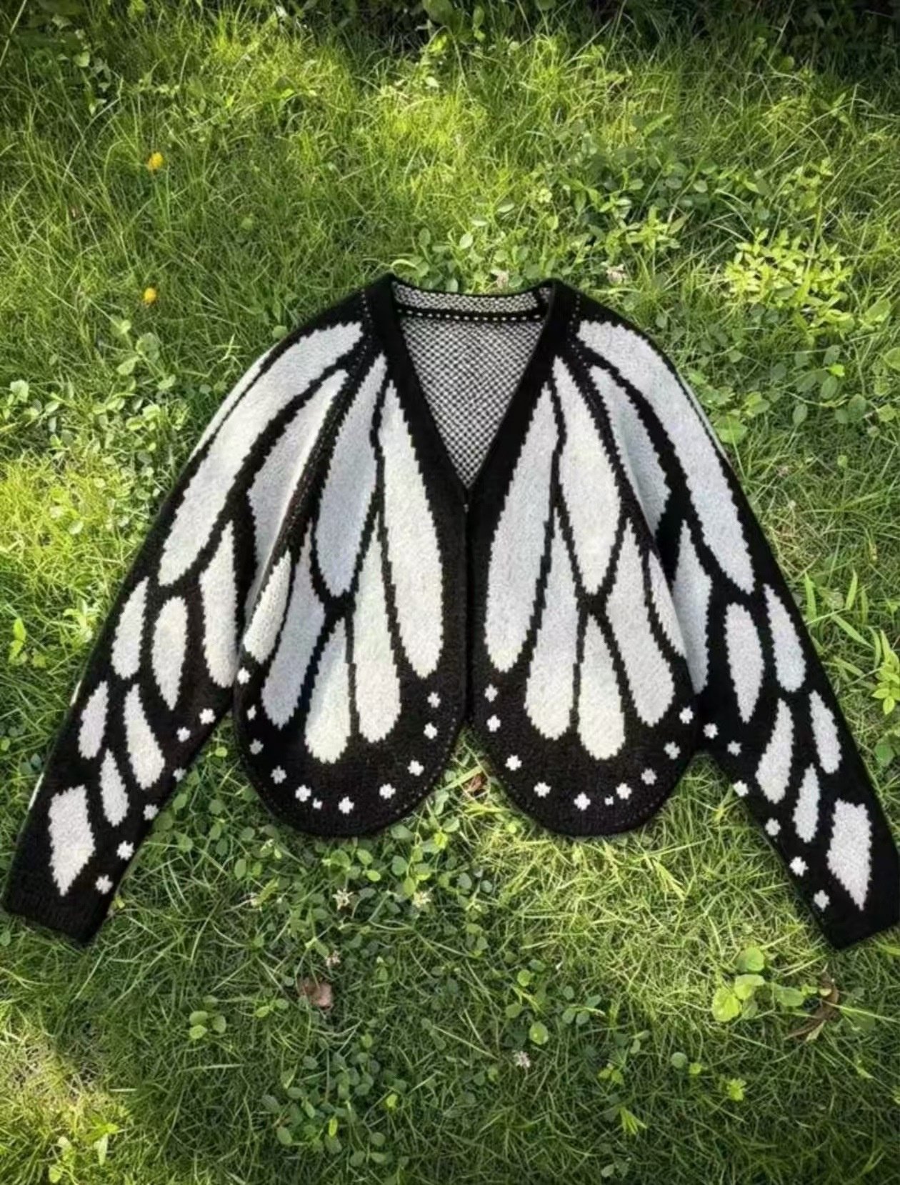 Women's Butterfly Knit Cardigan Sweater Autumn Winter Long Sleeve Open Front Knitted Outerwear Clothing - Image 6