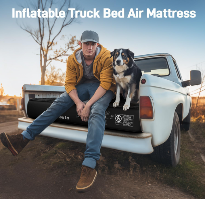 Umbratuo inflatable mattress is suitable for 6-6 foot full-size short truck lathes, inflatable truck tents with pumps, pickup ca - Image 3