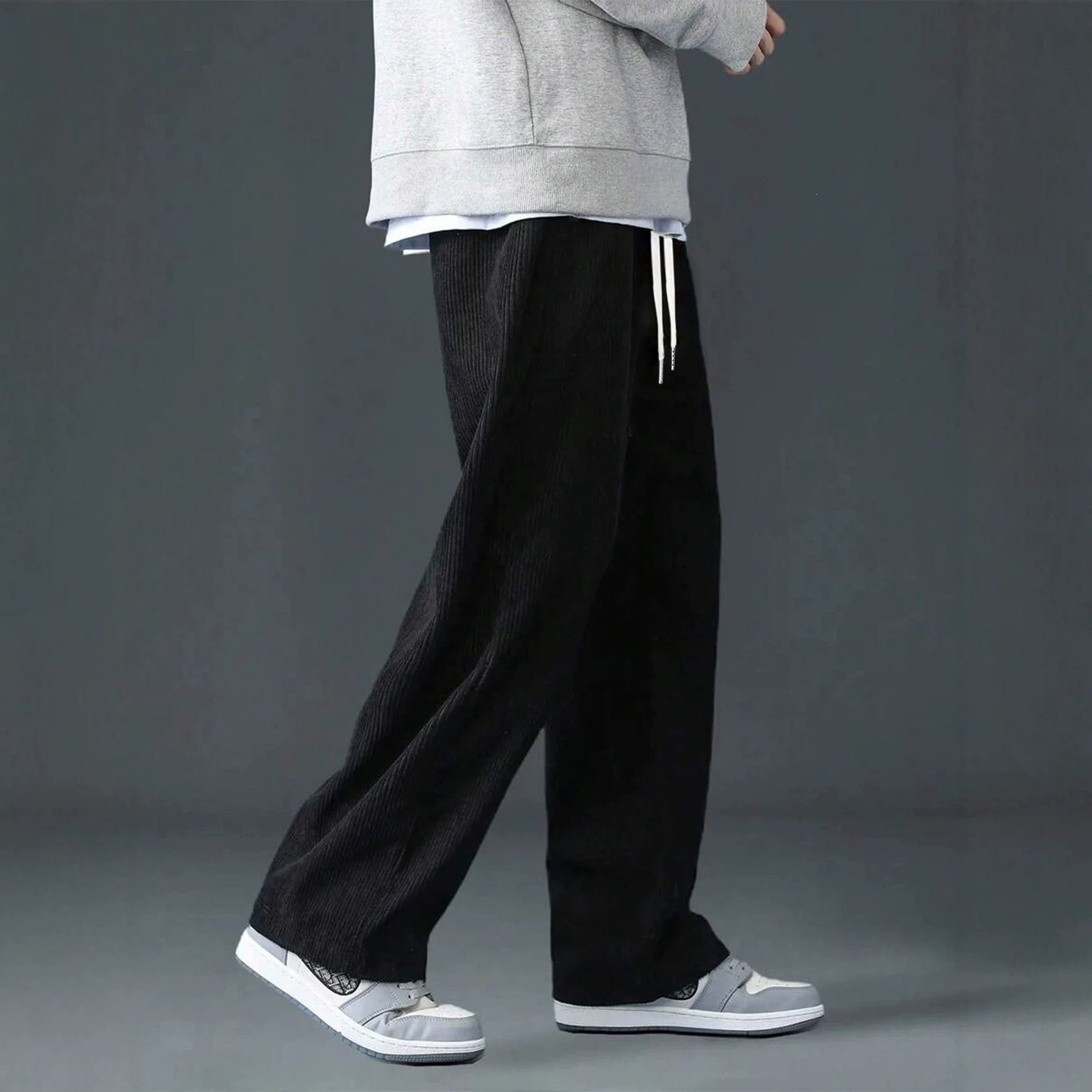 Men's Corduroy Straight-Leg Sweatpants Casual Wide-Leg Pants - Image 3