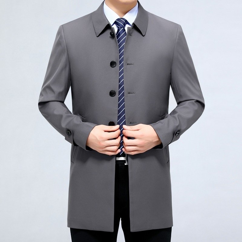 Business-casual Mens Buttoned All-match Jacket - Image 3