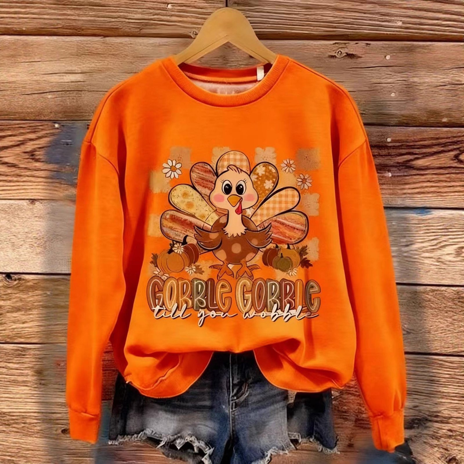 Women's Crew-Neck Sweatshirt With Animal Print