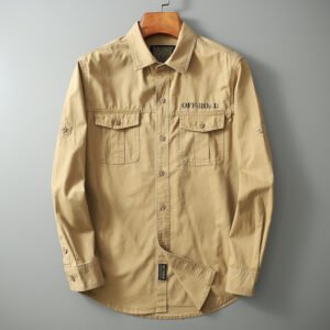 Men's Long-sleeve Solid-color Loose-fit Shirt