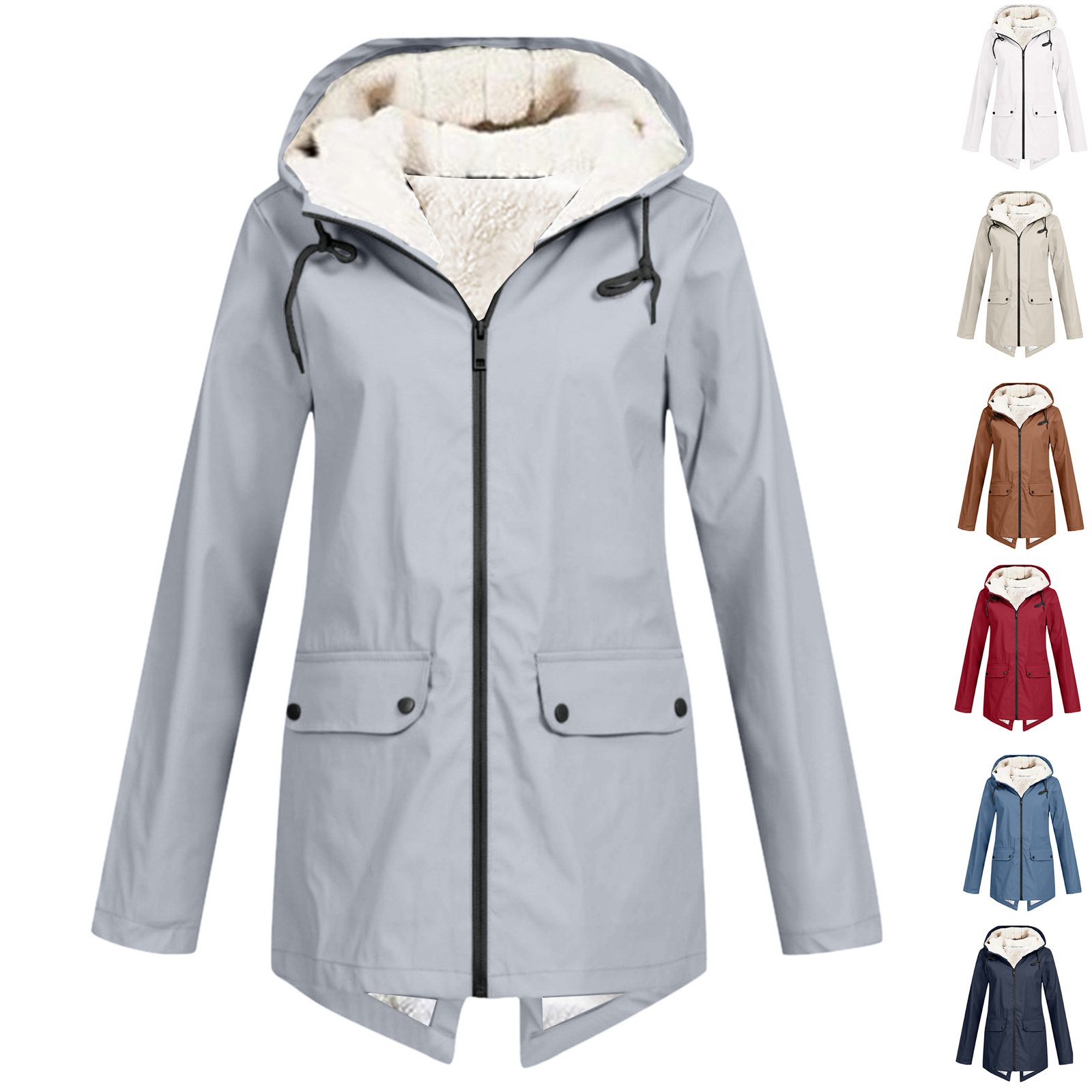 Winter Hooded Coat Fleece Padded Shell Jacket Outdoor Warm Thickened Windproof Coat For Men Women
