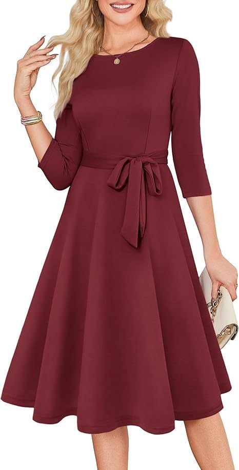Elegant Round Neck Knitted Dress For Women - Image 8