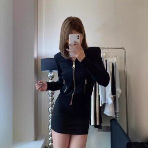 Early Autumn French-style Black-and-white Chanel-inspired Knit Cardigan Top