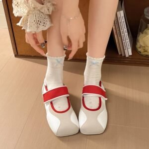 Women Cute Velcro Mary Jane Shoes New Lightweight Versatile Ballet Casual Shoes For Women