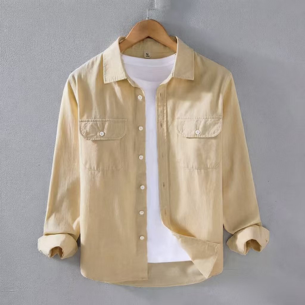 Solid-color Work Shirt For Men Autumn Japanese-style Trendy - Image 4