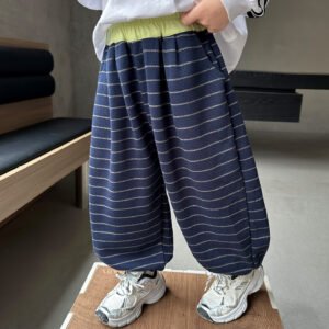 Style Casual Boys Lantern Pants Drawstring Hem Sweatpants