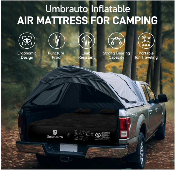 Umbratuo inflatable mattress is suitable for 6-6 foot full-size short truck lathes, inflatable truck tents with pumps, pickup ca - Image 5
