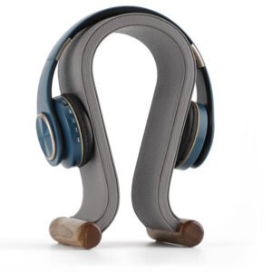 A-line Art Bluetooth Earphone Stand, Walnut Wood U-shaped Headphone Holder, Leather Headphone Rack, Display Stand, Hanging Rack, Decorative Ornament