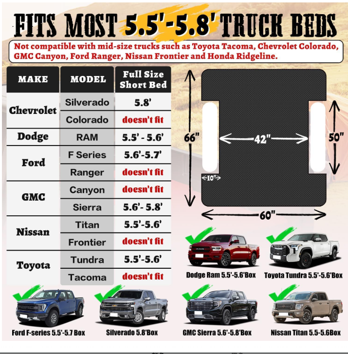 Umbratuo inflatable mattress is suitable for 6-6 foot full-size short truck lathes, inflatable truck tents with pumps, pickup ca - Image 4