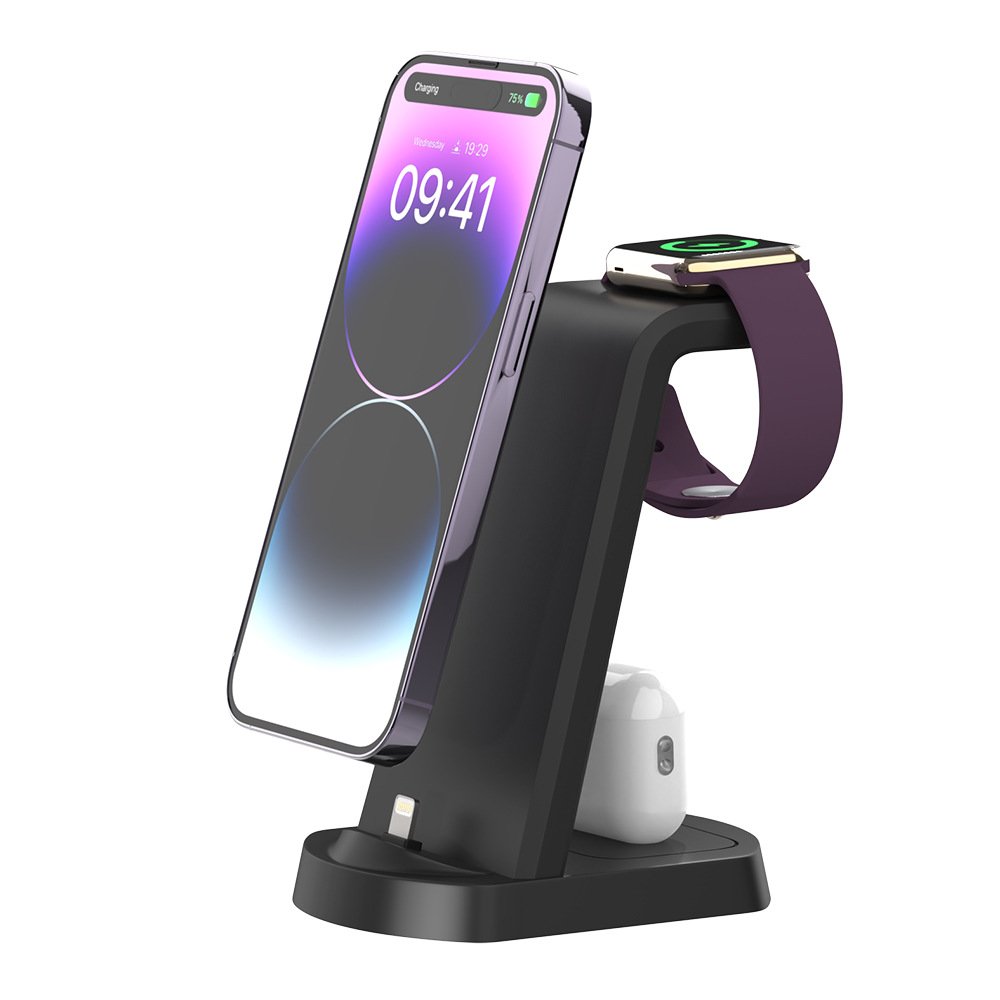 Three In One Wireless Charger Suitable for Mobile Phones, Headphones, Watches, Charging Brackets, Vertical Wireless Charging - Image 7