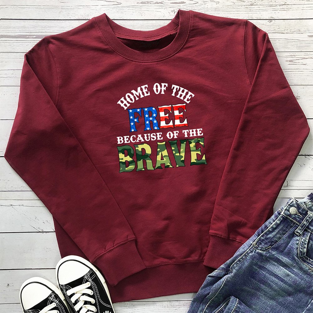FREE BRAVE letter colored printed hoodie - Image 7