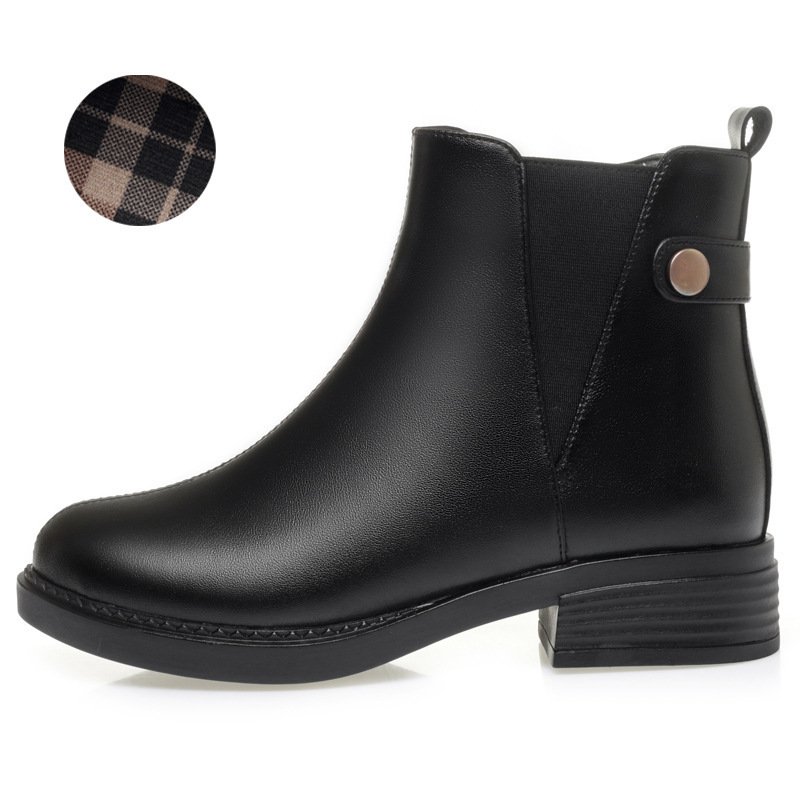 Womens Warm Fleece-lined Chunky-heel Work Shoes - Image 6