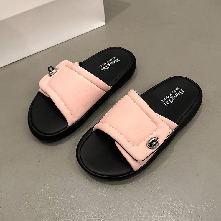 Women Thick Sole Outdoor Fashion Slippers Summer New Internet Famous French Style Slide Sandals Fairy Dress Match Outdoor Sandals For Women - Image 2