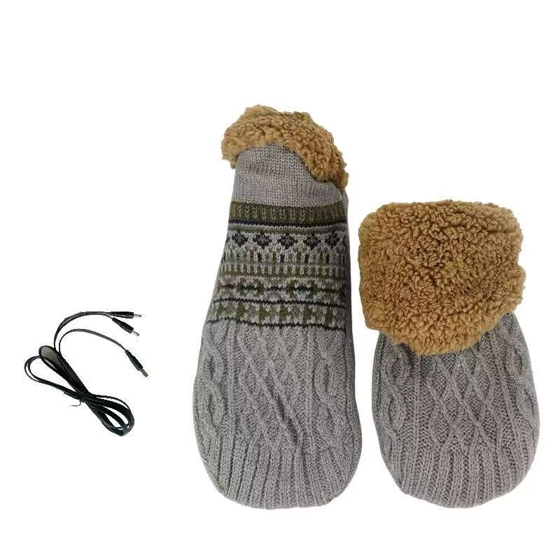 Electric-heated Floor Socks USB-powered Knitted Jacquard - Image 9