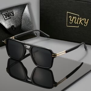 Retro Double-bar Frame Men's Sunglasses, With Tortoiseshell Texture On The Lens And Metal Accents, Solid Brown Lenses, Outdoor Driving UV-protective Sunglasses, Accompanied By A Beautiful Gift Box.