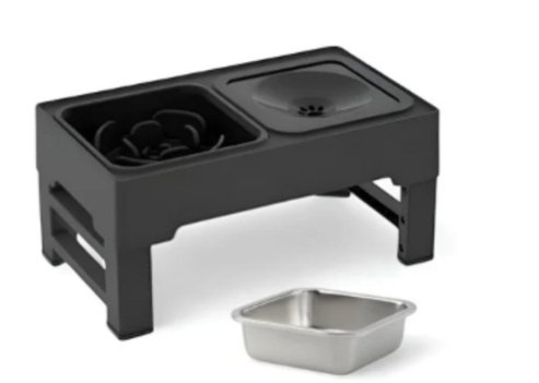 Dog Double Bowls Stainless Stand Adjustable Height Pets Feeding Dish Bowl Big Dog Elevated Food Water Feeders For Dogs Pet - Image 9