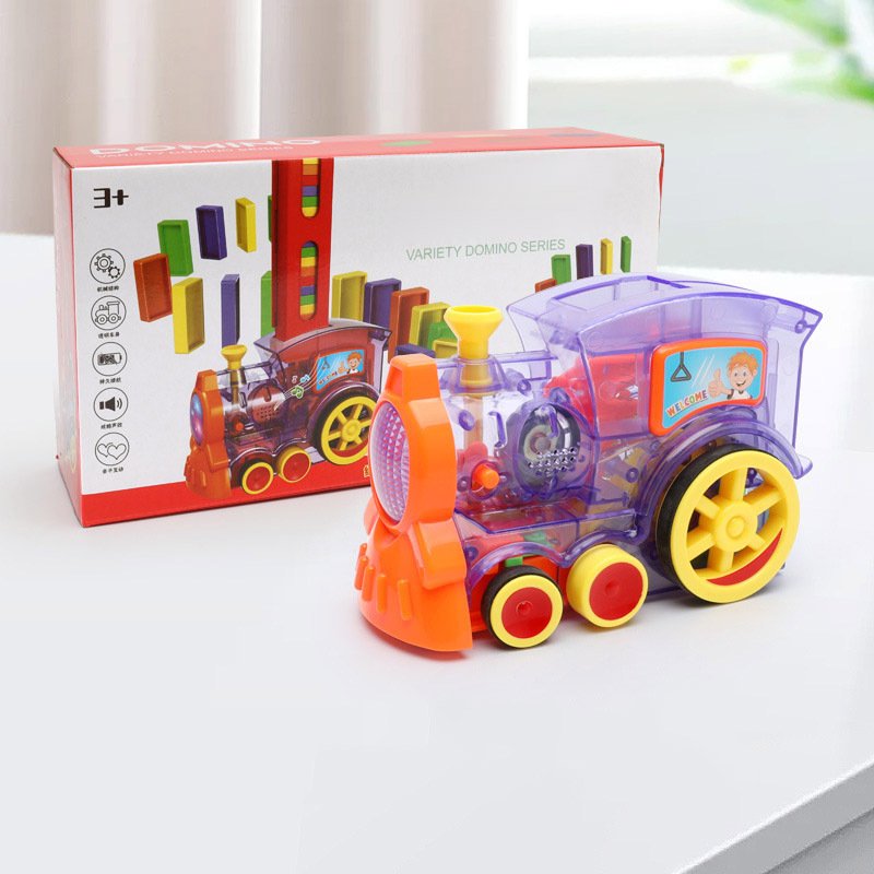 Domino Train Toys Baby Toys Car Puzzle Automatic Release Licensing Electric Building Blocks Train Toy - Image 8