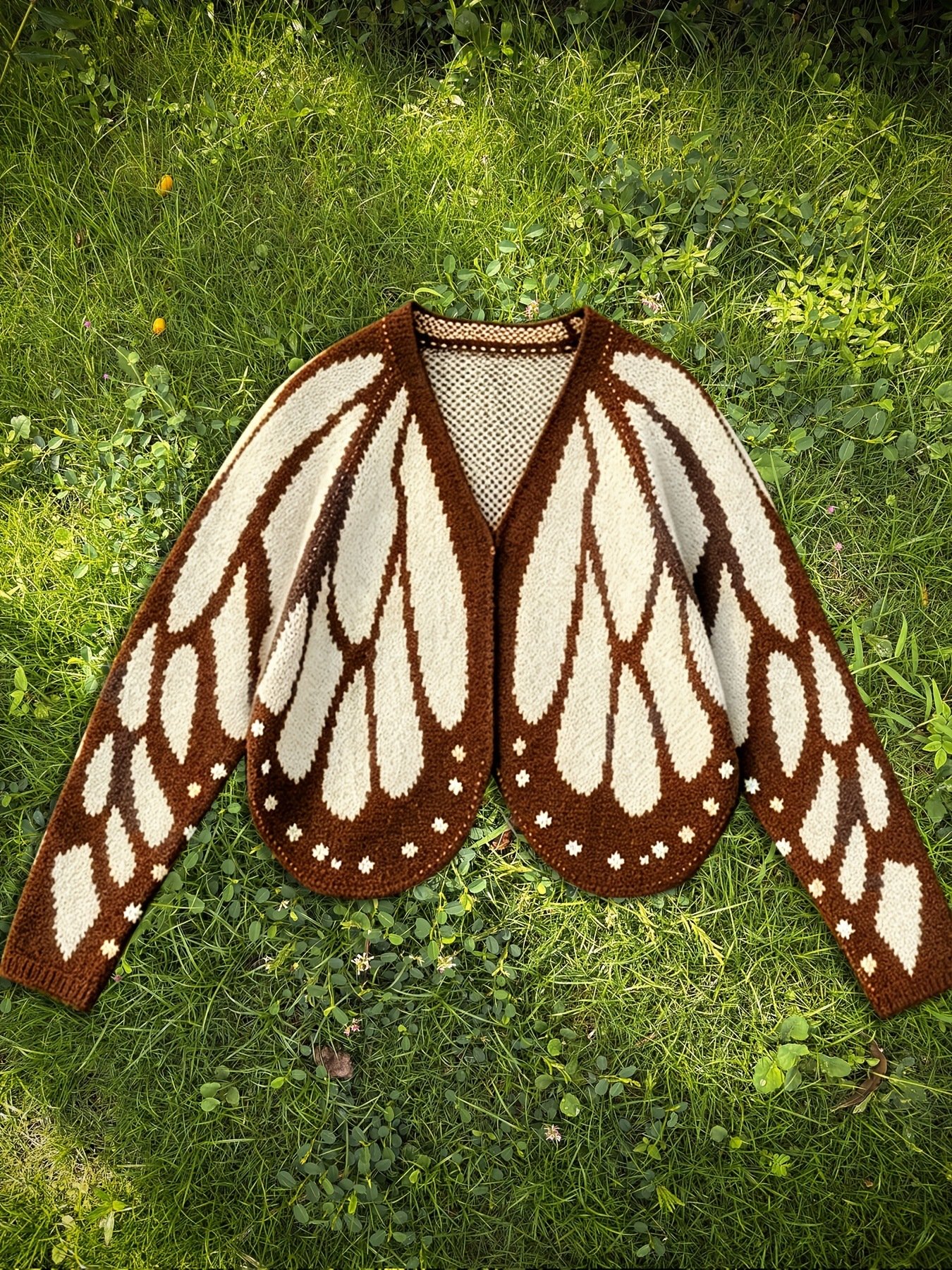 Women's Butterfly Knit Cardigan Sweater Autumn Winter Long Sleeve Open Front Knitted Outerwear Clothing - Image 4