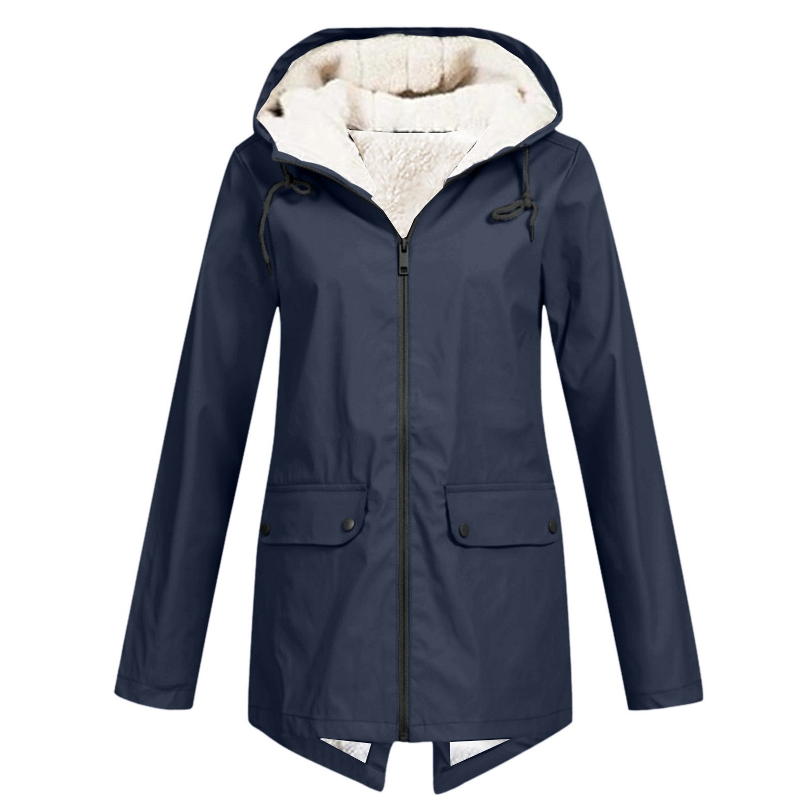 Winter Hooded Coat Fleece Padded Shell Jacket Outdoor Warm Thickened Windproof Coat For Men Women - Image 5