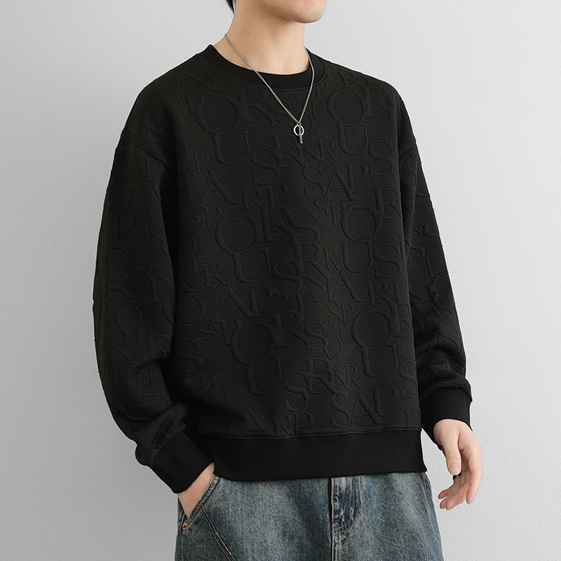 Round-neck Hoodless Solid-color Loose-fitting Versatile Bottoming Shirt - Image 6