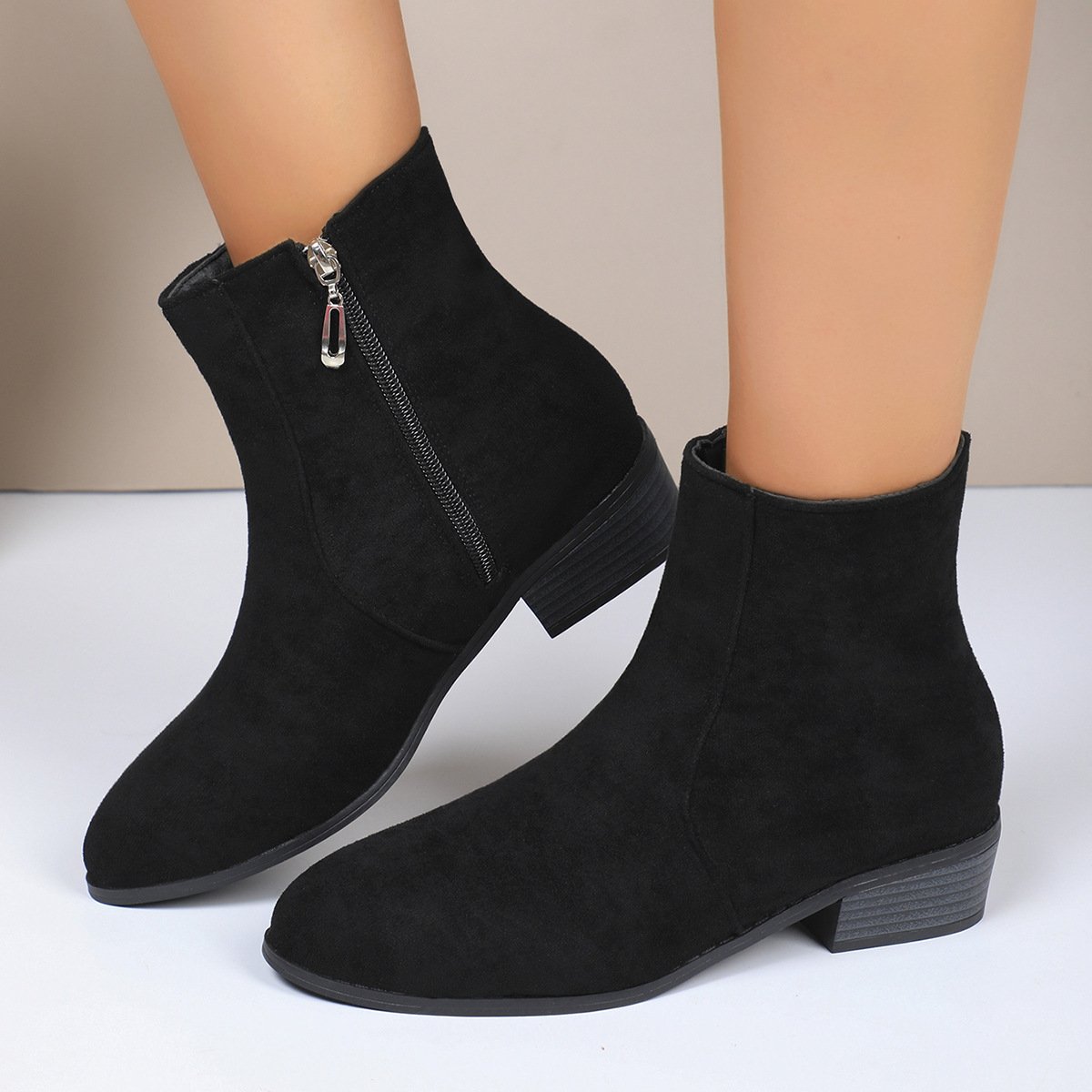 Women's Plus-Size Suede Short-Boot Martin Boots - Image 6