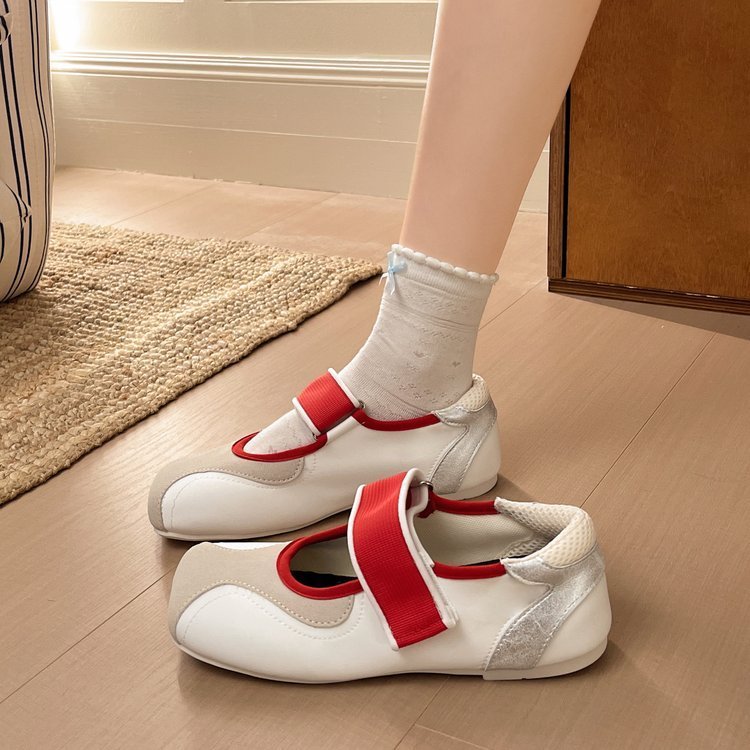 Women Cute Velcro Mary Jane Shoes New Lightweight Versatile Ballet Casual Shoes For Women - Image 2