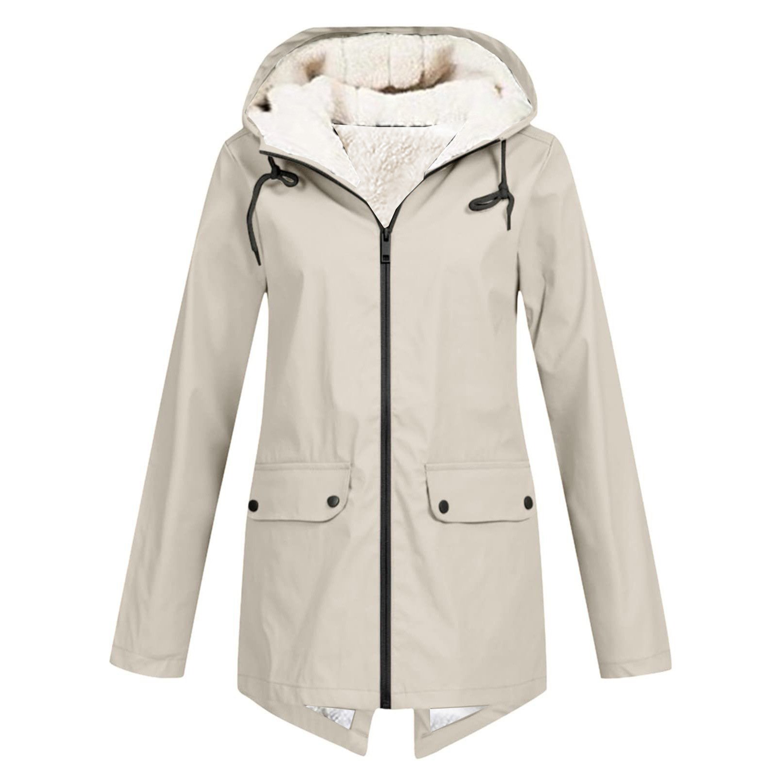 Winter Hooded Coat Fleece Padded Shell Jacket Outdoor Warm Thickened Windproof Coat For Men Women - Image 7
