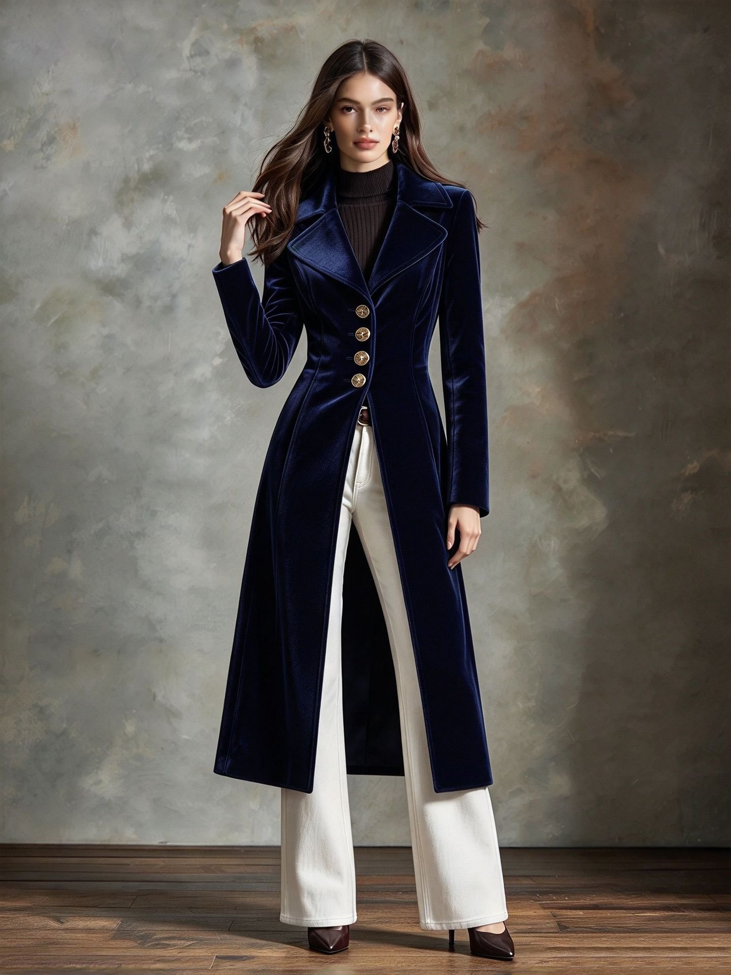 Retro Pleuche Coat Women's Waist-tight Western Style Coat Coat For Women - Image 7