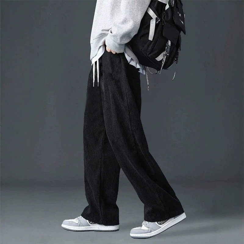 Men's Corduroy Straight-Leg Sweatpants Casual Wide-Leg Pants - Image 2