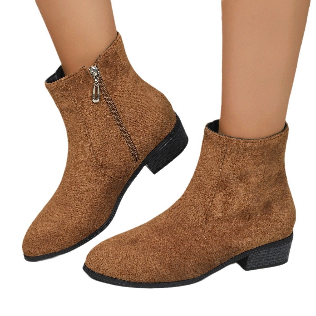 Women's Plus-Size Suede Short-Boot Martin Boots - Image 5