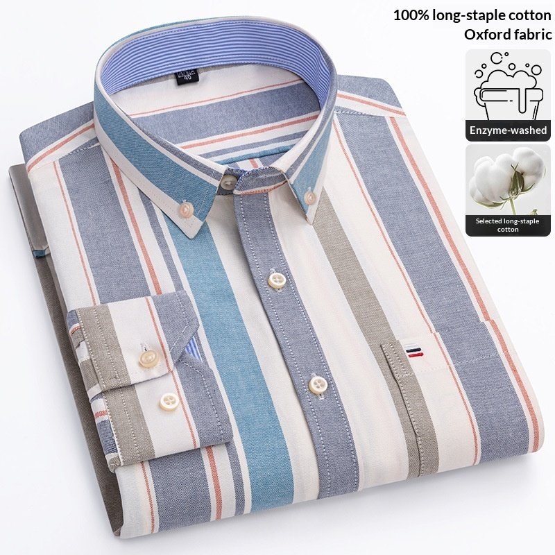 Fashionable New Plaid Oxford Mens Shirt - Image 8