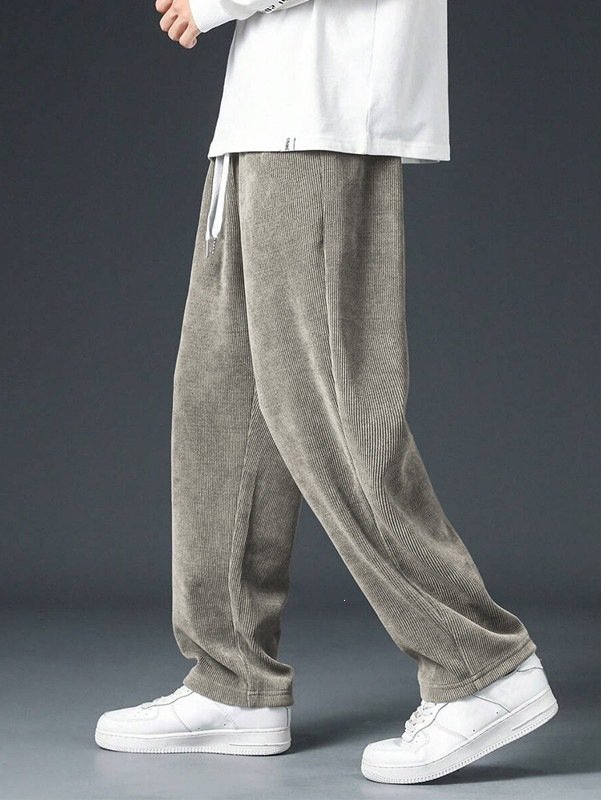 Men's Corduroy Straight-Leg Sweatpants Casual Wide-Leg Pants - Image 9