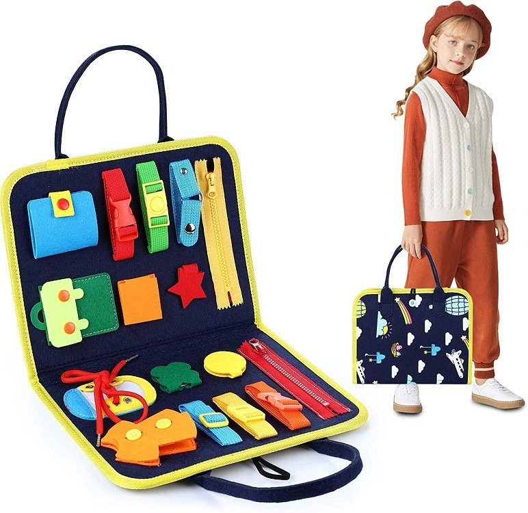 Busy Book Children's Busy Board Dressing And Buttoning Learning Baby Early Education Preschool Sensory Learning Toy - Image 10