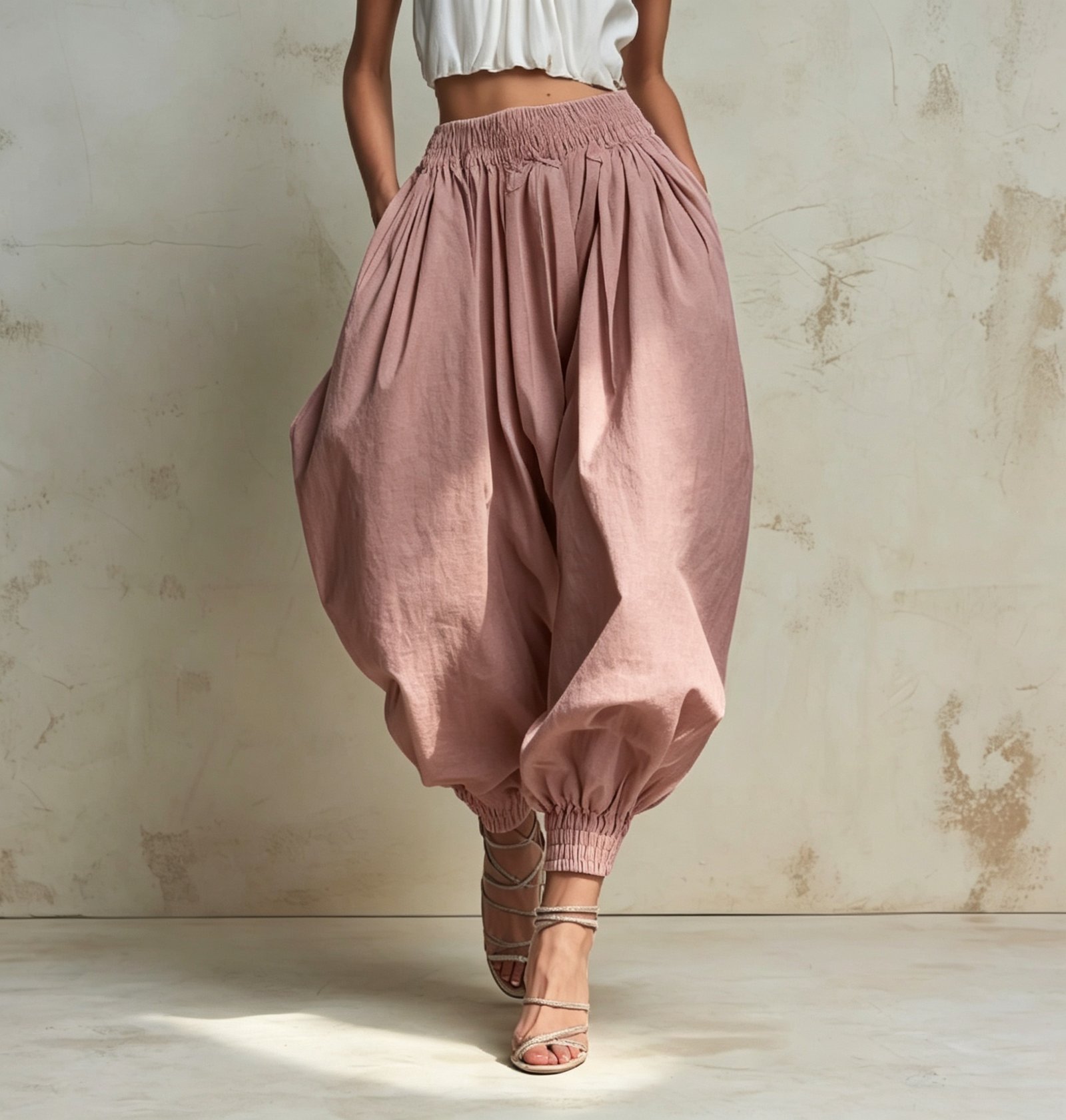 Women's Summer High-waisted Elastic-waist Bloomers - Image 10