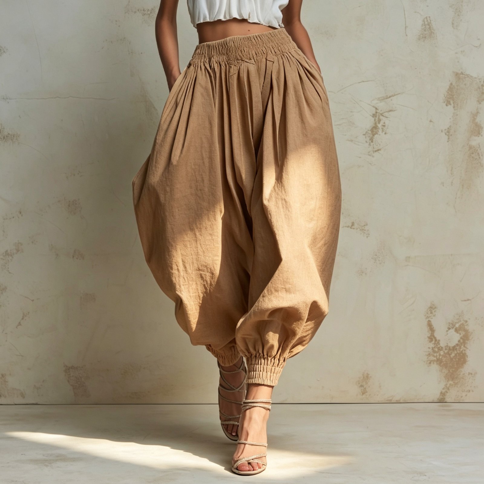 Women's Summer High-waisted Elastic-waist Bloomers - Image 3