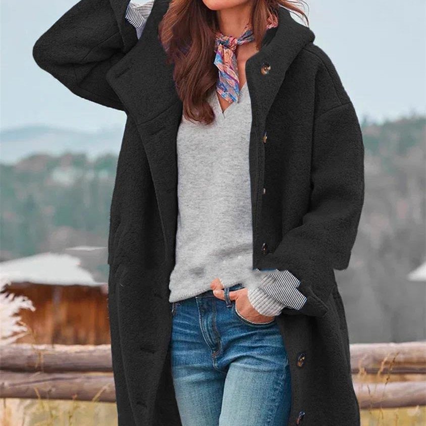 Winter Coat Women's Thickened Tweed Medium-Length Trench Jacket Elegant Casual Outerwear Clothing - Image 2