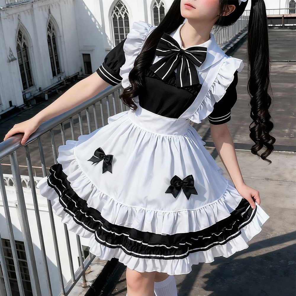 All-match Japanese Maid Black And White Dress Suit - Image 4
