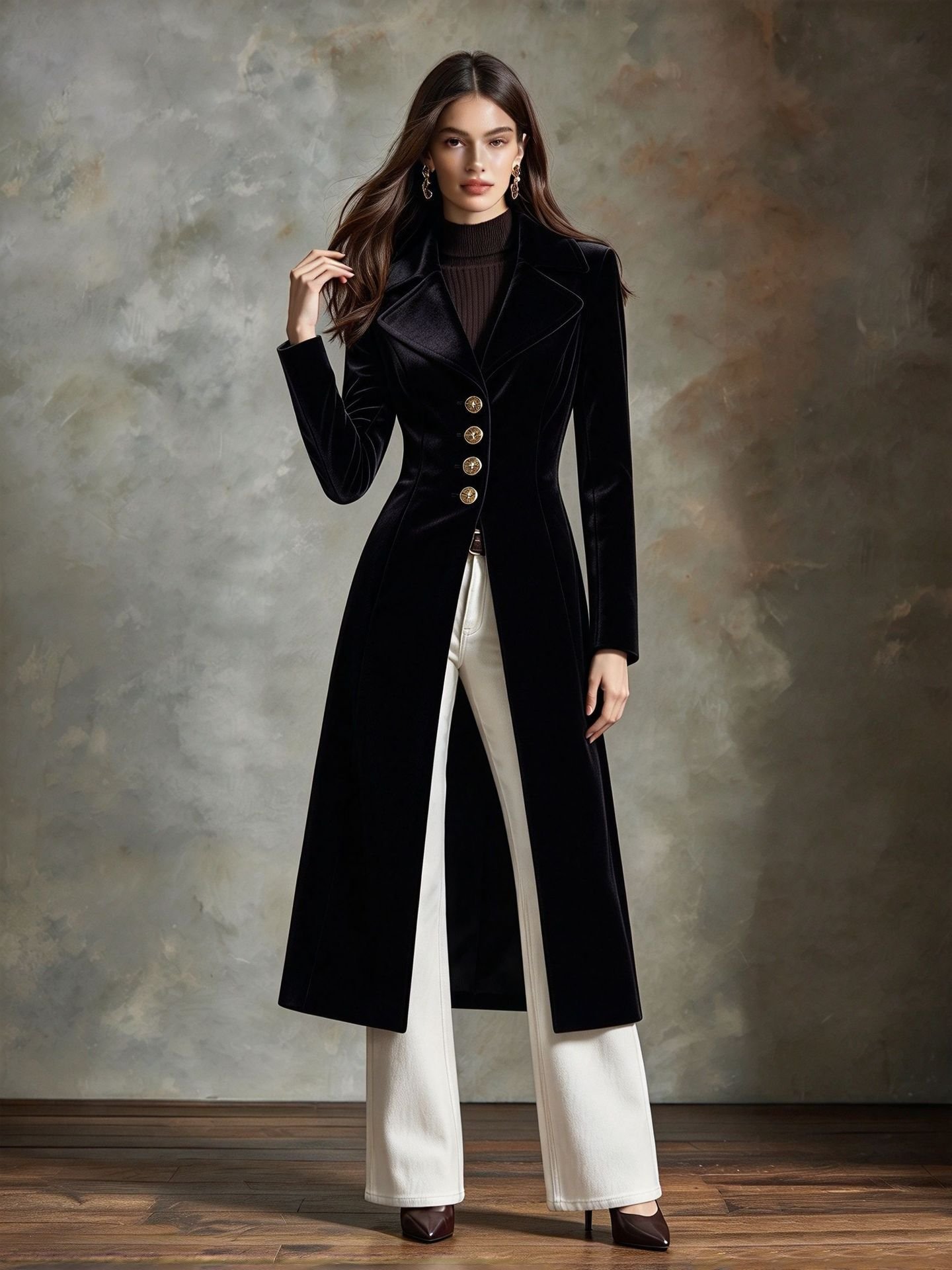 Retro Pleuche Coat Women's Waist-tight Western Style Coat Coat For Women - Image 10