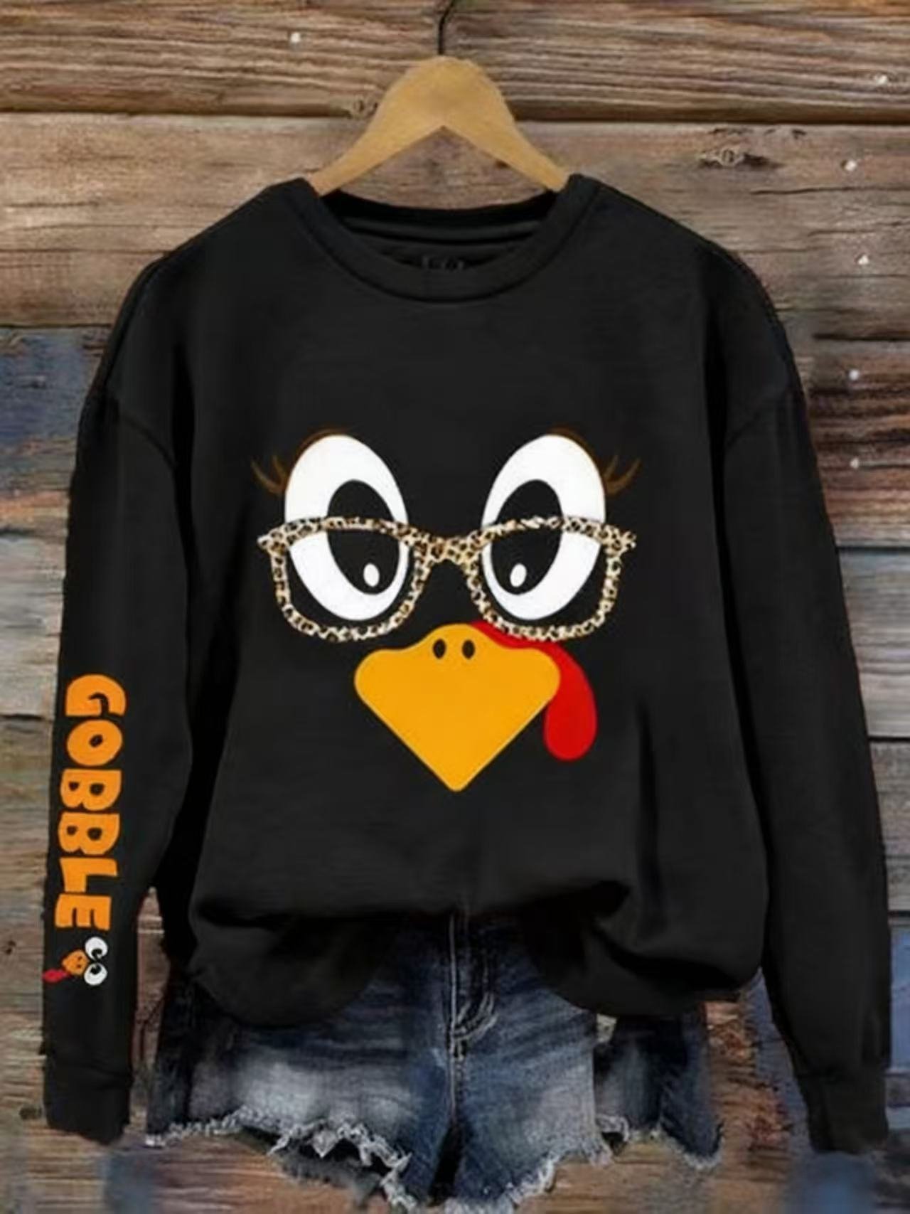 Women's Crew-Neck Sweatshirt With Animal Print - Image 8