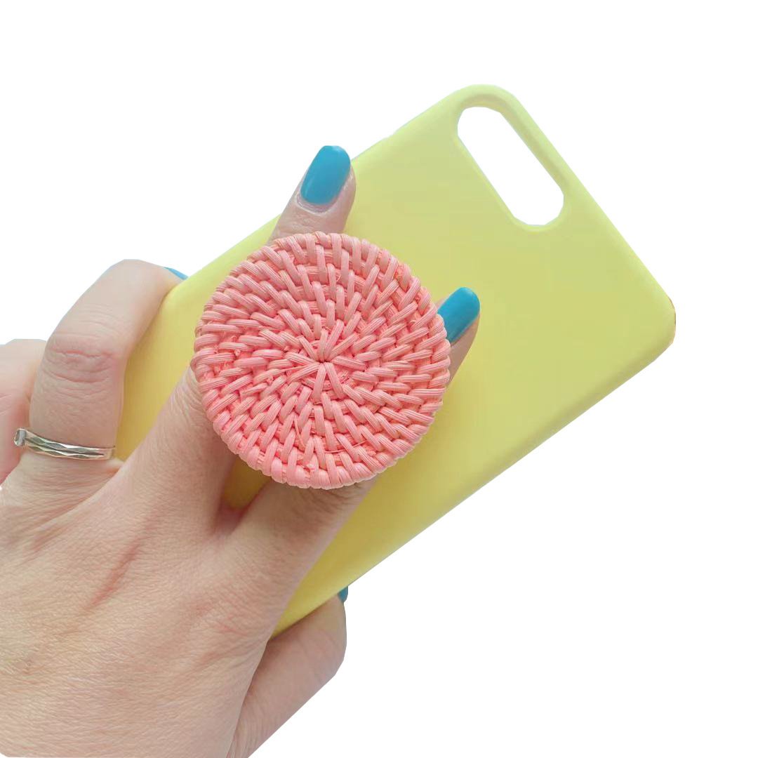 Bamboo Woven Telescopic Mobile Phone Folding Stand Gift Jewelry Accessories - Image 2