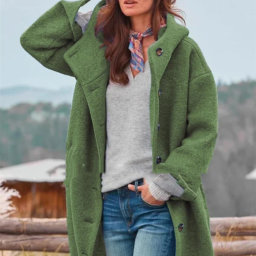 Winter Coat Women's Thickened Tweed Medium-Length Trench Jacket Elegant Casual Outerwear Clothing - Image 6