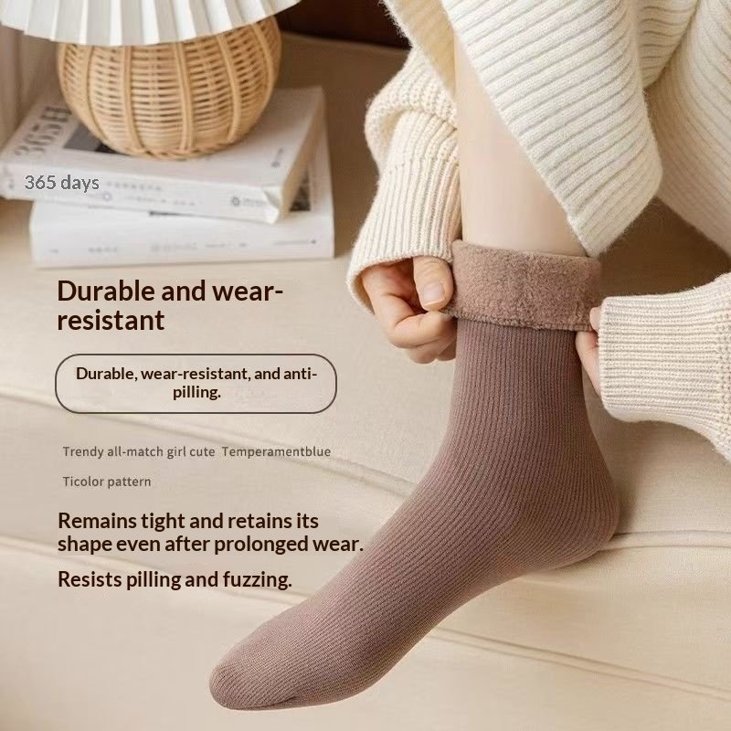 Snow Fleece-lined And Thickened For Warmth Postpartum Socks - Image 6