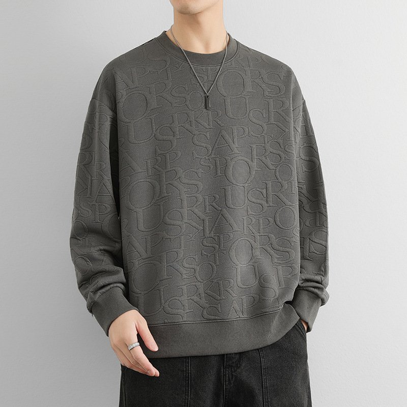 Round-neck Hoodless Solid-color Loose-fitting Versatile Bottoming Shirt - Image 8